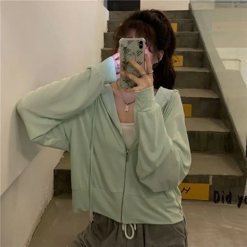Summer UV Hooded Thin Breathable Short Jacket for Women's New Korean Style Loose Student Sun Protection Jacket Trendy
