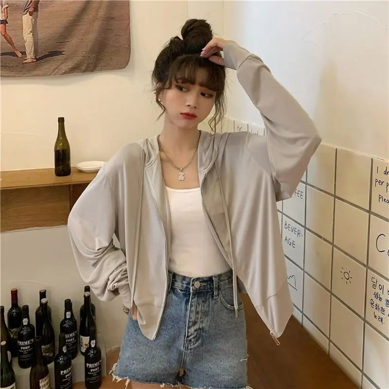 Summer UV Hooded Thin Breathable Short Jacket for Women's New Korean Style Loose Student Sun Protection Jacket Trendy