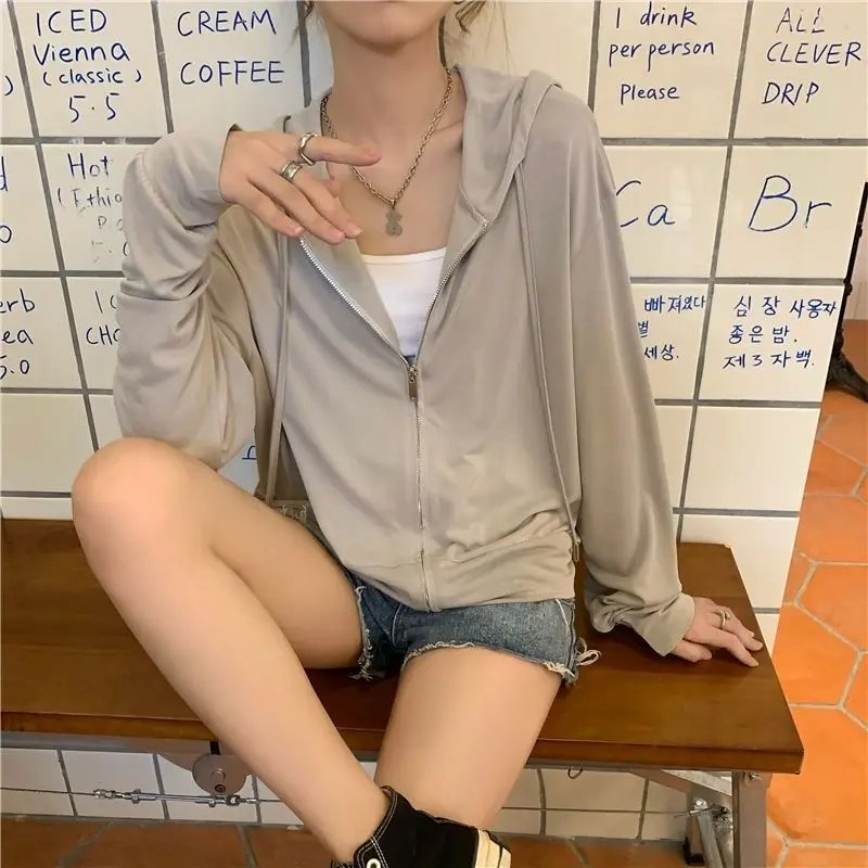 Summer UV Hooded Thin Breathable Short Jacket for Women's New Korean Style Loose Student Sun Protection Jacket Trendy