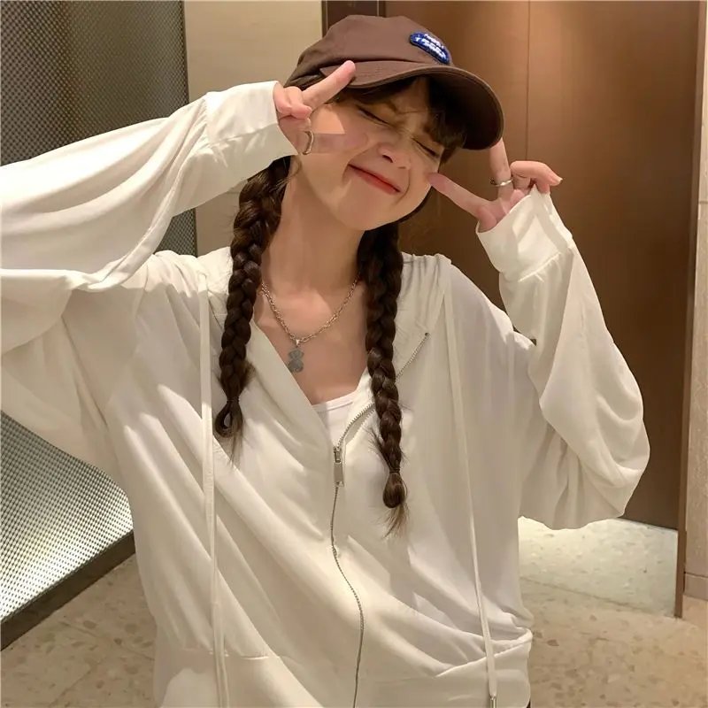 Summer UV Hooded Thin Breathable Short Jacket for Women's New Korean Style Loose Student Sun Protection Jacket Trendy