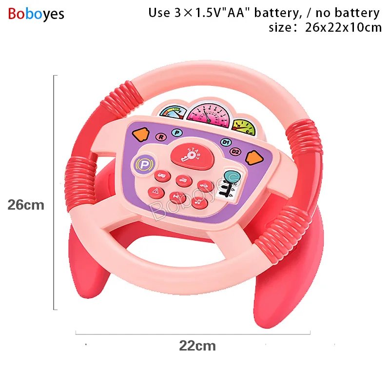 Infant Shining Eletric Simulation Steering Wheel Toy with Light Sound Kids Early Educational Stroller   Vocal Toys