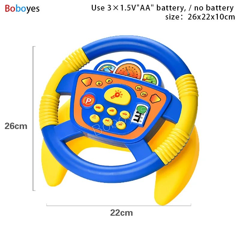Infant Shining Eletric Simulation Steering Wheel Toy with Light Sound Kids Early Educational Stroller   Vocal Toys