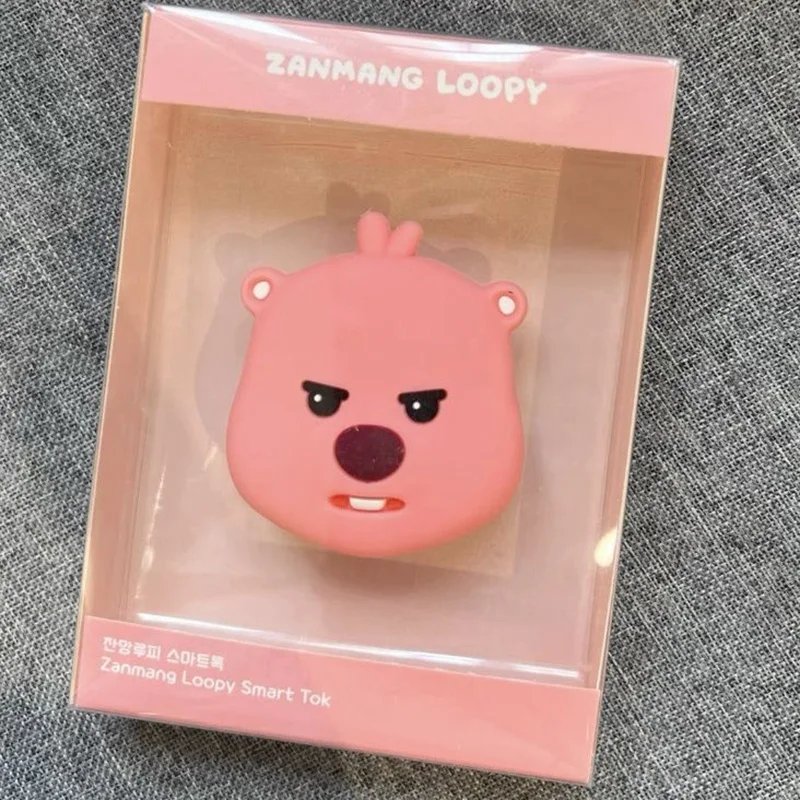 MINISO Cute Anime Zanmang Loopyins Ins Style Cartoon Beaver Silicone Airbag Telescoping Lazy Phone Holder Toy Girl Birthday Gift