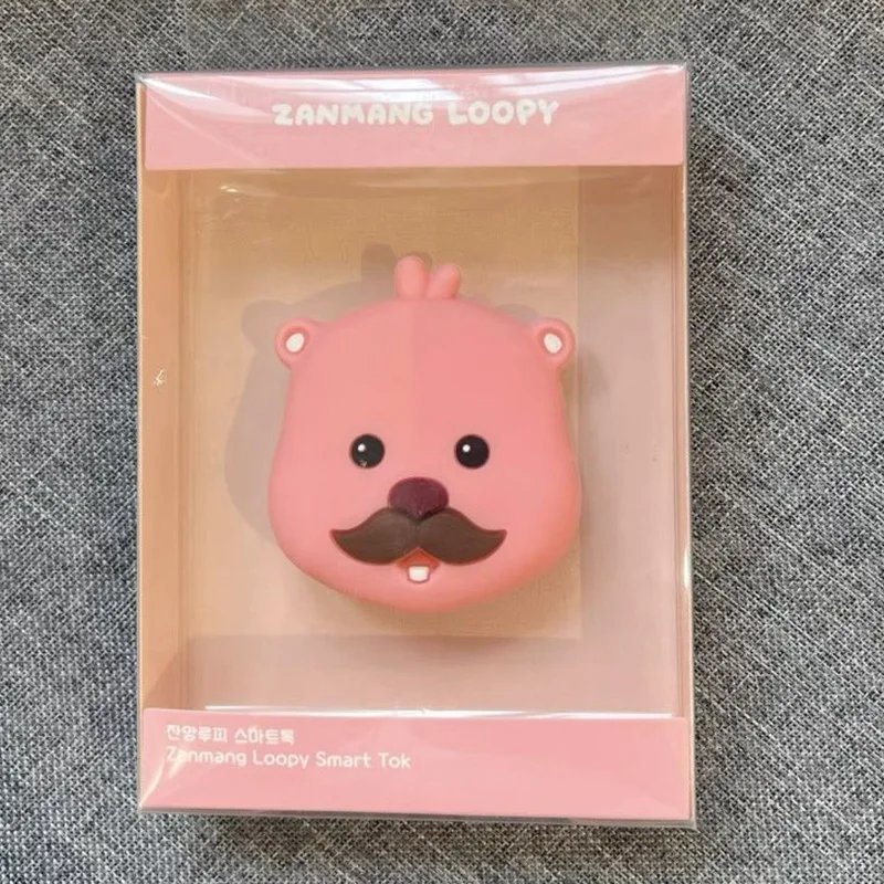 MINISO Cute Anime Zanmang Loopyins Ins Style Cartoon Beaver Silicone Airbag Telescoping Lazy Phone Holder Toy Girl Birthday Gift