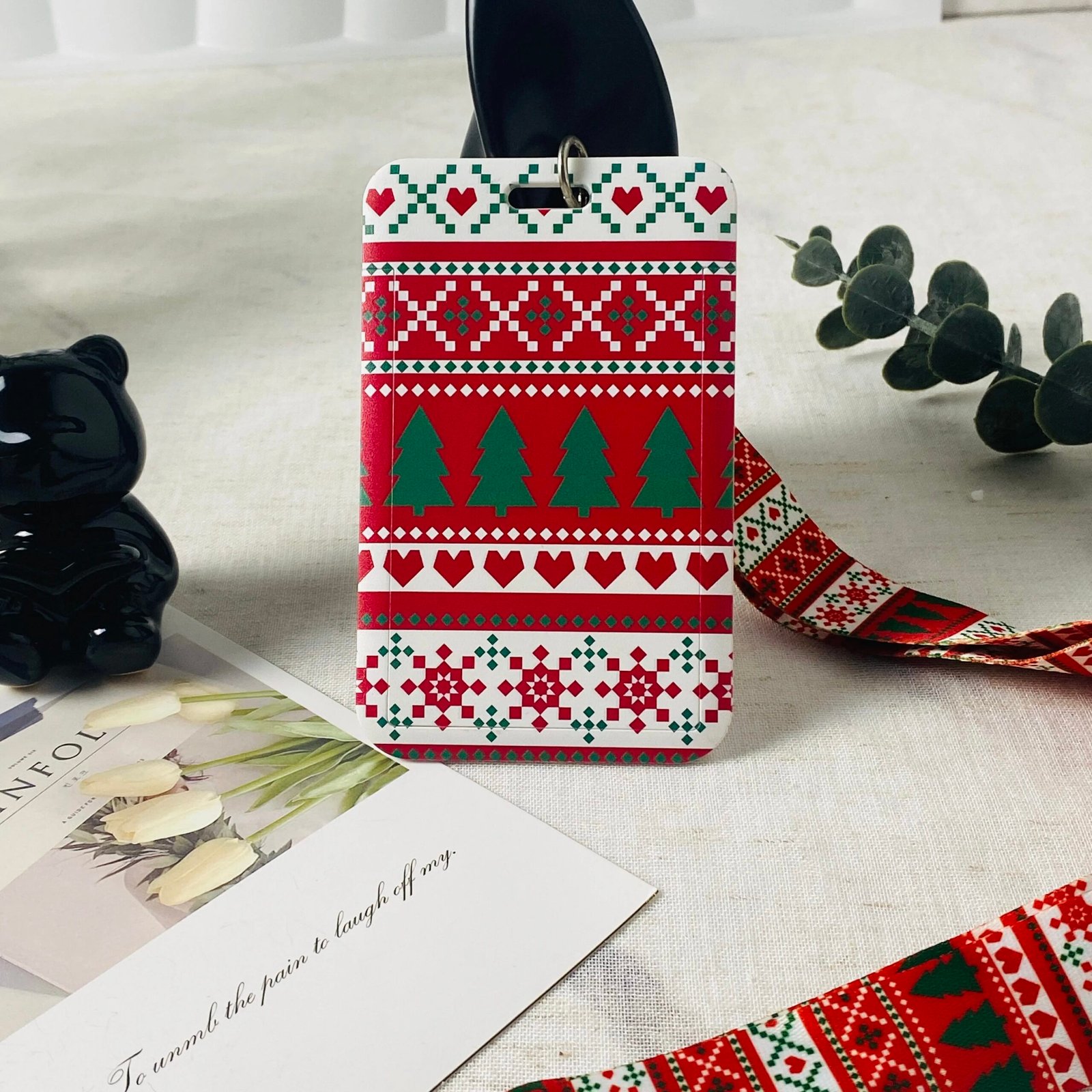 Christmas Lanyard Phone Rope Keychain ID Card Badge Holder Cartoon Neck Strap Christmas Gifts For Children