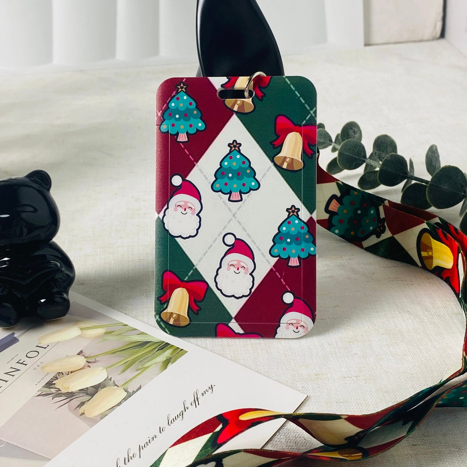 Christmas Lanyard Phone Rope Keychain ID Card Badge Holder Cartoon Neck Strap Christmas Gifts For Children