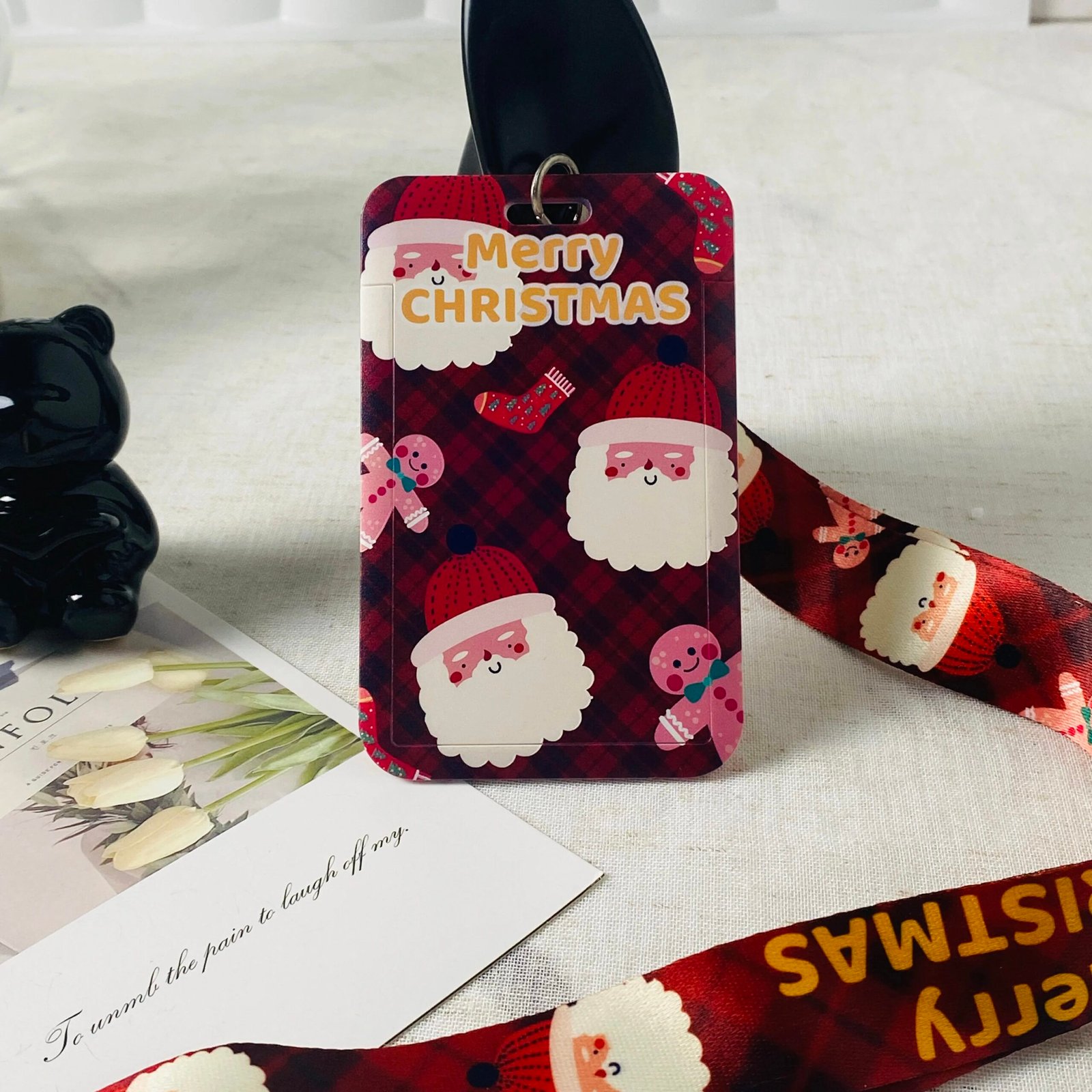 Christmas Lanyard Phone Rope Keychain ID Card Badge Holder Cartoon Neck Strap Christmas Gifts For Children