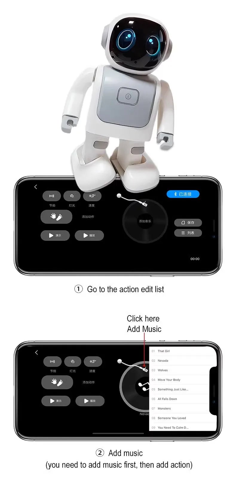 Program Dance Robert Children Toy Cute Robot Electron Astronaut Music Toys Phone APP Bluetooth Remote Control Kids Gift