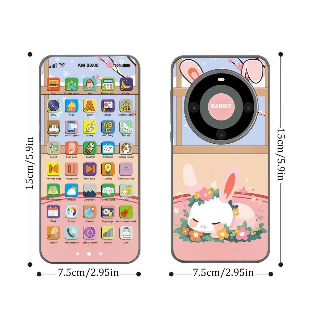Kids Toy Smartphone Early Mobile Phone With Light Touch Screen Phone Rechargeable 10000 Functions Educational Content For Boys