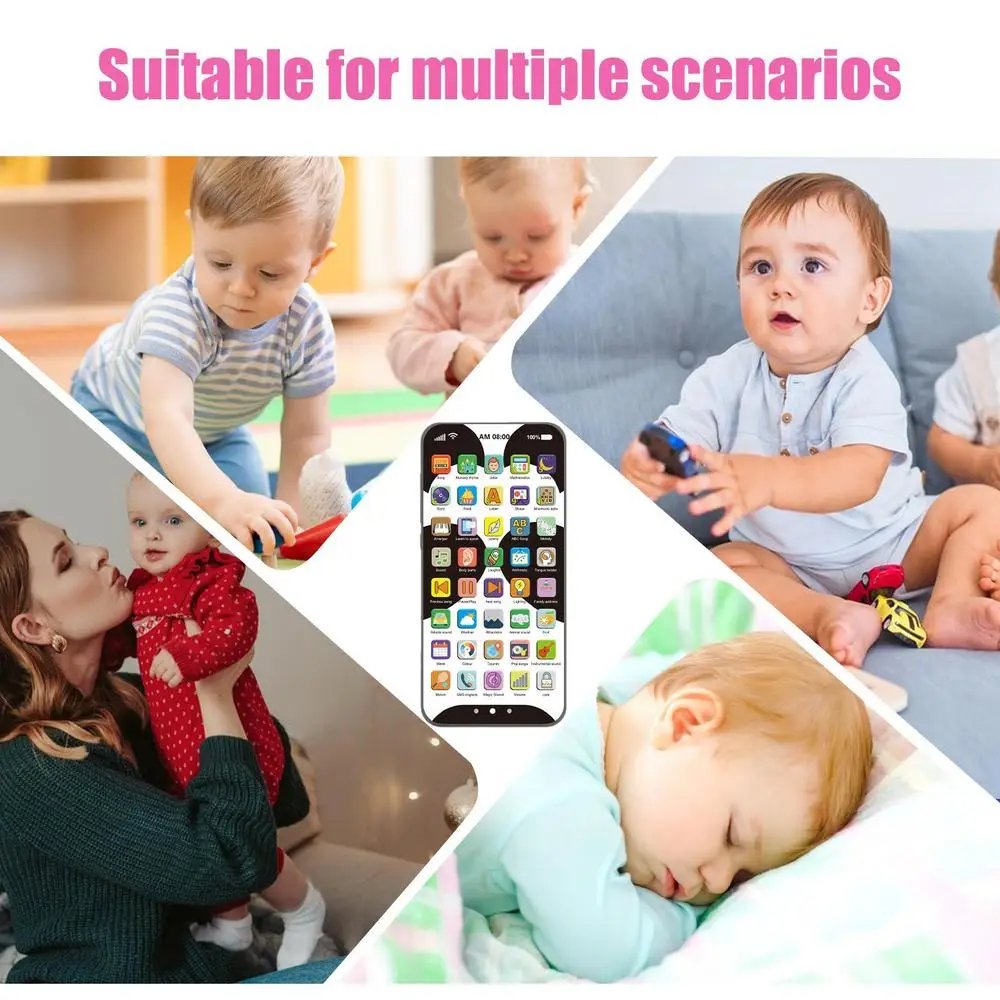 Kids Toy Smartphone Early Mobile Phone With Light Touch Screen Phone Rechargeable 10000 Functions Educational Content For Boys