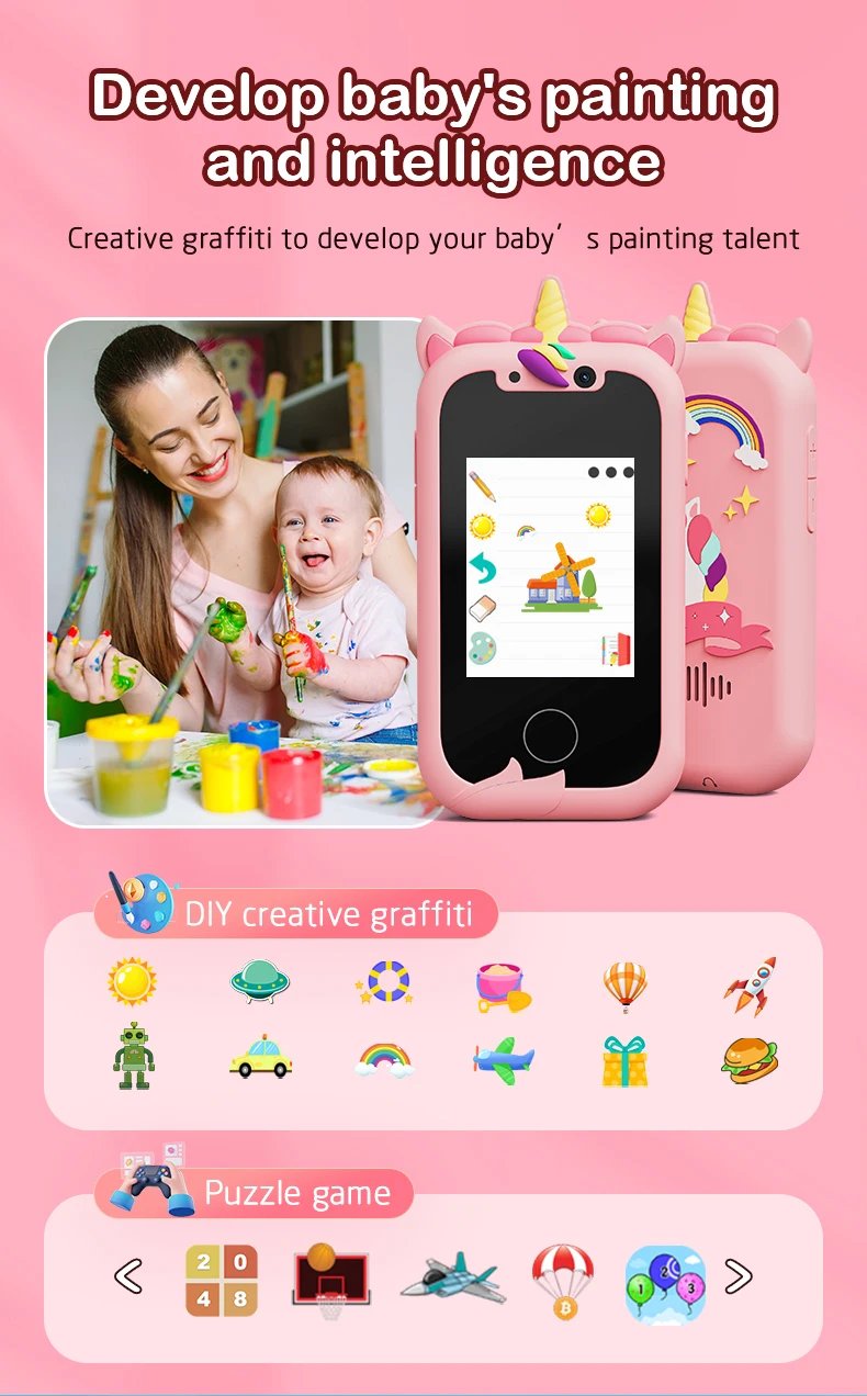 Kids Smart Phone Camera Toys Touchscreen Learning Toy for 3-12 Year Old Boys Girls Phone MP3 Player Christmas Birthday Gifts Kids Smart Phone Camera Toys Touchscreen Learning Toy for 3-12 Year Old Boys Girls Phone MP3 Player Christmas Birthday Gifts