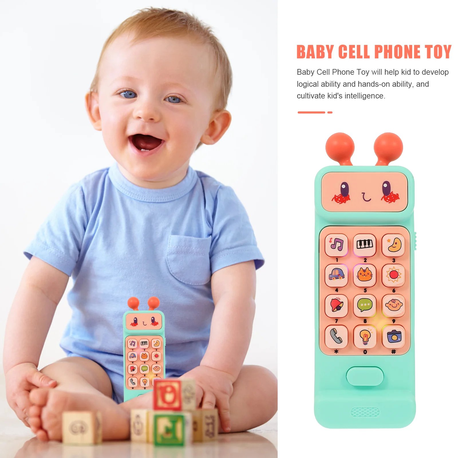 Adorable Baby Phone Toy Music Children’s Toys Cell Intelligent Kids Early Educational Electronic Component Accessories