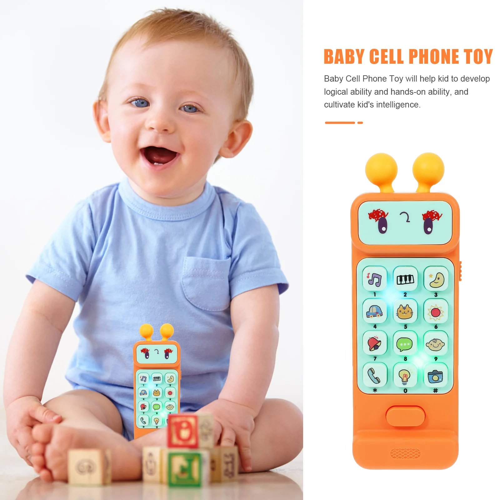 Adorable Baby Phone Toy Music Children’s Toys Cell Intelligent Kids Early Educational Electronic Component Accessories