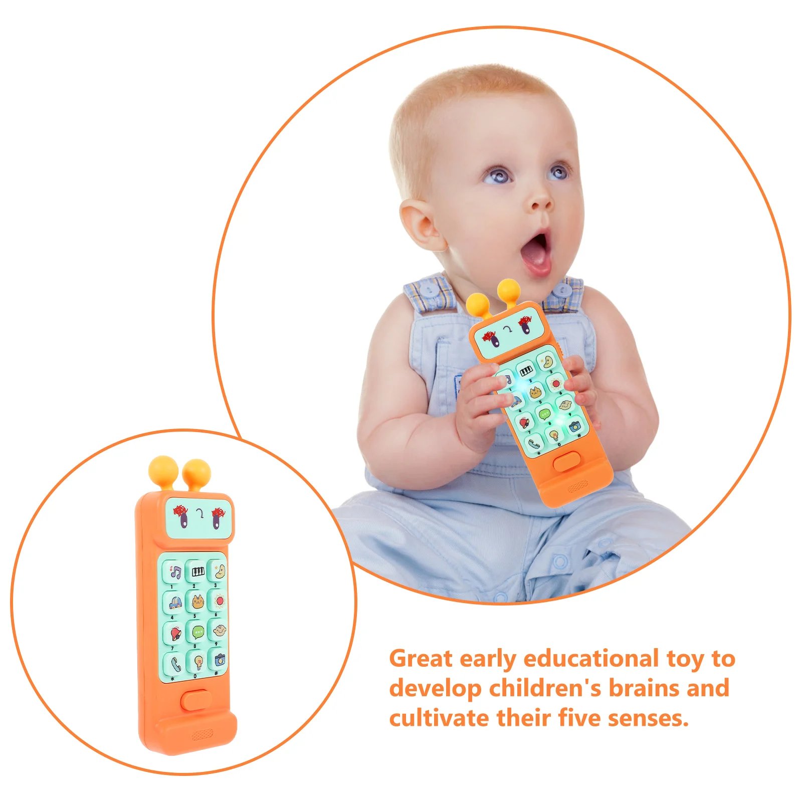 Adorable Baby Phone Toy Music Children’s Toys Cell Intelligent Kids Early Educational Electronic Component Accessories