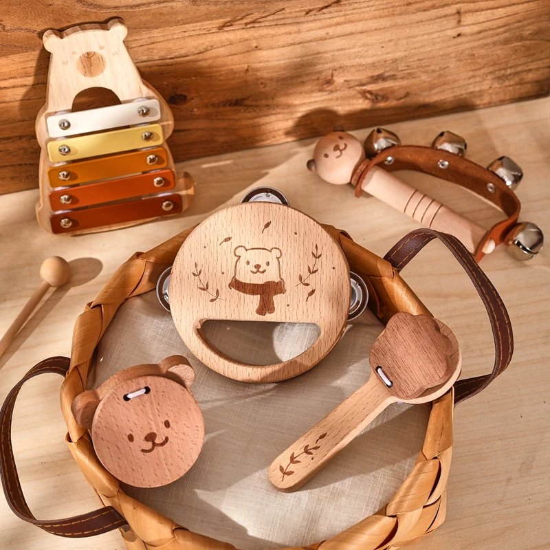 Musical Montessori Toys Baby Toys Rattle Bell Drum Xylophone Percussion for 0 3 Year Kids Early Educational Instruments Toys