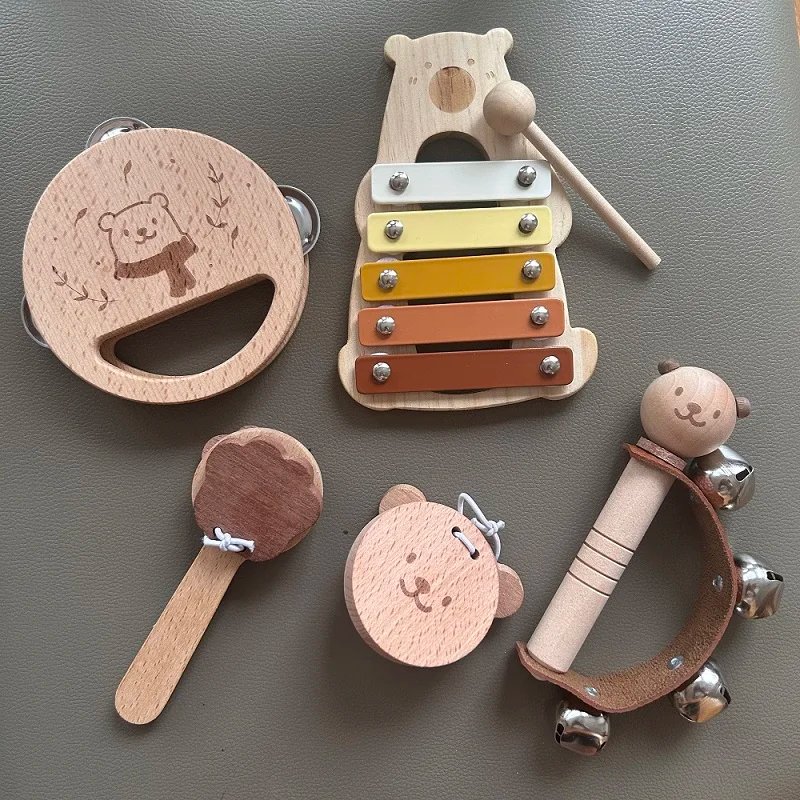 Musical Montessori Toys Baby Toys Rattle Bell Drum Xylophone Percussion for 0 3 Year Kids Early Educational Instruments Toys