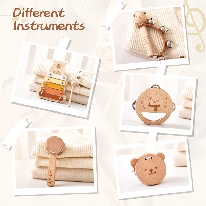 Musical Montessori Toys Baby Toys Rattle Bell Drum Xylophone Percussion for 0 3 Year Kids Early Educational Instruments Toys