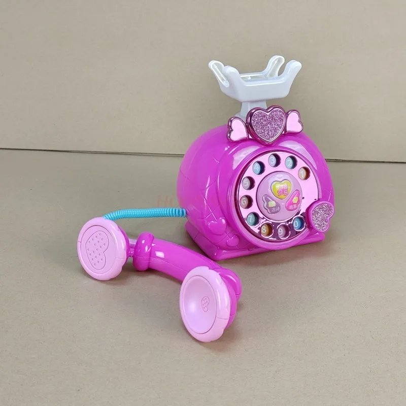 old children's phone Toys Princess Phone Emulation landline Early Education Puzzle Girl Baby Phone 2-3 Years Old