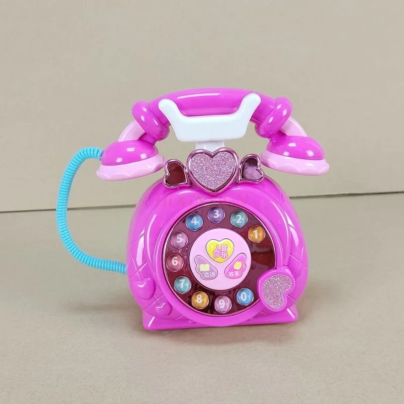 old children's phone Toys Princess Phone Emulation landline Early Education Puzzle Girl Baby Phone 2-3 Years Old