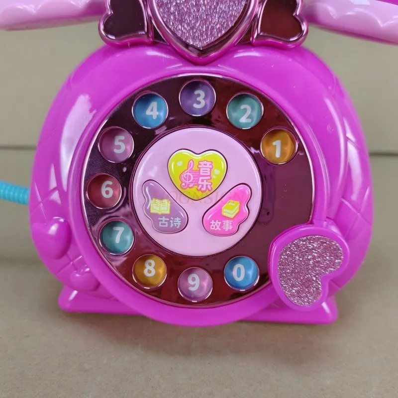 old children's phone Toys Princess Phone Emulation landline Early Education Puzzle Girl Baby Phone 2-3 Years Old