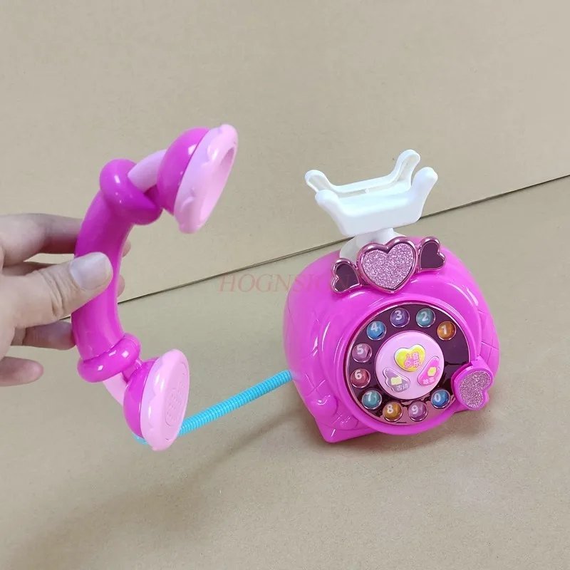 old children's phone Toys Princess Phone Emulation landline Early Education Puzzle Girl Baby Phone 2-3 Years Old