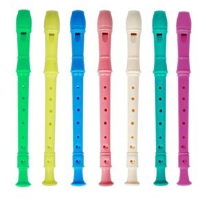 8 Holes Long Flute Baby Musical Instrument Toys for Kids Colorful Recorder Clarinet Children Beginner Gifts with Cleaning Stick