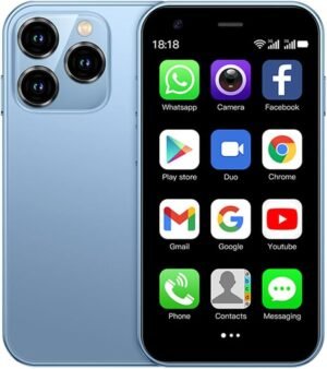 Mini Smartphone, Mini Phone Unlocked Cell Phone 3.0 Inch Android 3G Small Mobile Child Phone Quad Core 2G+16G 5.0MP Dual SIM High Definition (Blue)