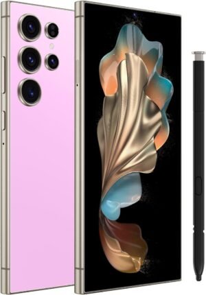 C24 Ultra 5G Unlocked Cell Phone,8+512GB Memory Android Phone,108MP Zoom Camera, Android 14 Smartphone,Build in G Pen, 6.8“ HD Screen,6800mAh Battery Life, Dual SIM/Face ID/GPS(Titanium Pink)