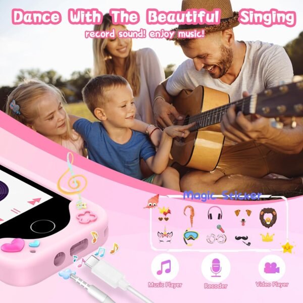 Kids Smart Phone for Girls, Christmas Birthday Gifts for Girls Age 3-10,Kids Toys Cell Phone, Toddler Learning Play Toy Phone with Dual Camera, Game, Music Player - Image 5