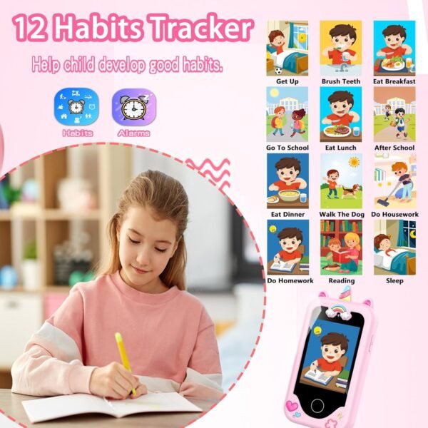 Kids Smart Phone for Girls, Christmas Birthday Gifts for Girls Age 3-10,Kids Toys Cell Phone, Toddler Learning Play Toy Phone with Dual Camera, Game, Music Player - Image 6