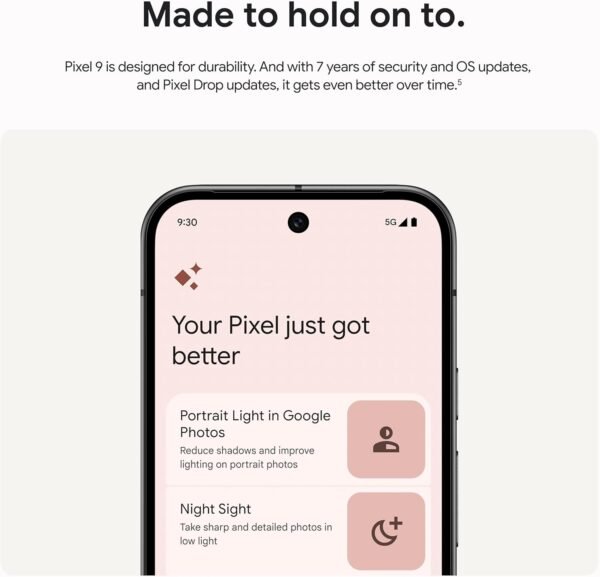 Google Pixel 9 - Unlocked Android Smartphone with Gemini, 24-Hour Battery, Advanced Camera, and 6.3" Actua Display - Obsidian - 128 GB - Image 7