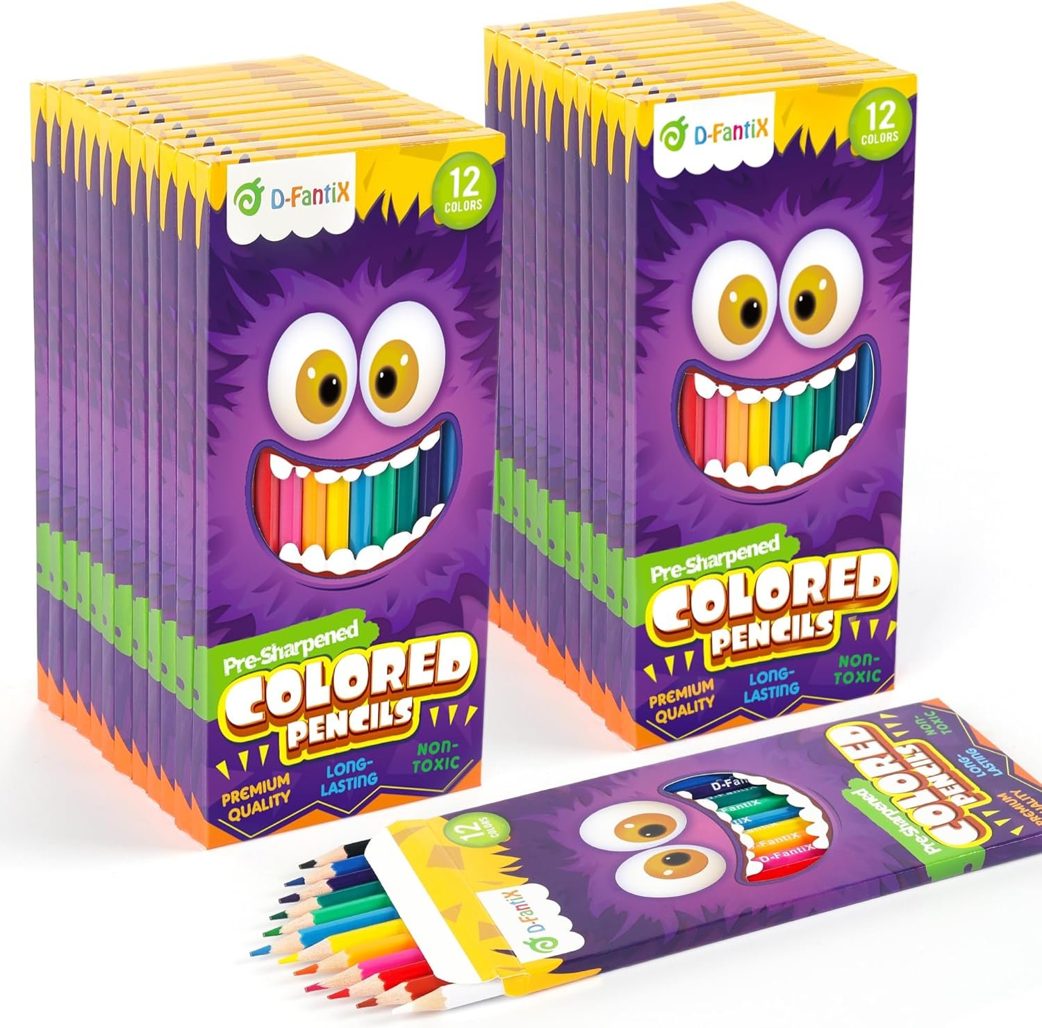 D-FantiX 24 Packs Colored Pencils Bulk, 288 Count Pre-Sharpened Coloring Pencils Set, Back to School Gifts for Students, Elementary Classroom Kindergarten School Supplies for Kids Boys Girls  Arts, Crafts & Sewing