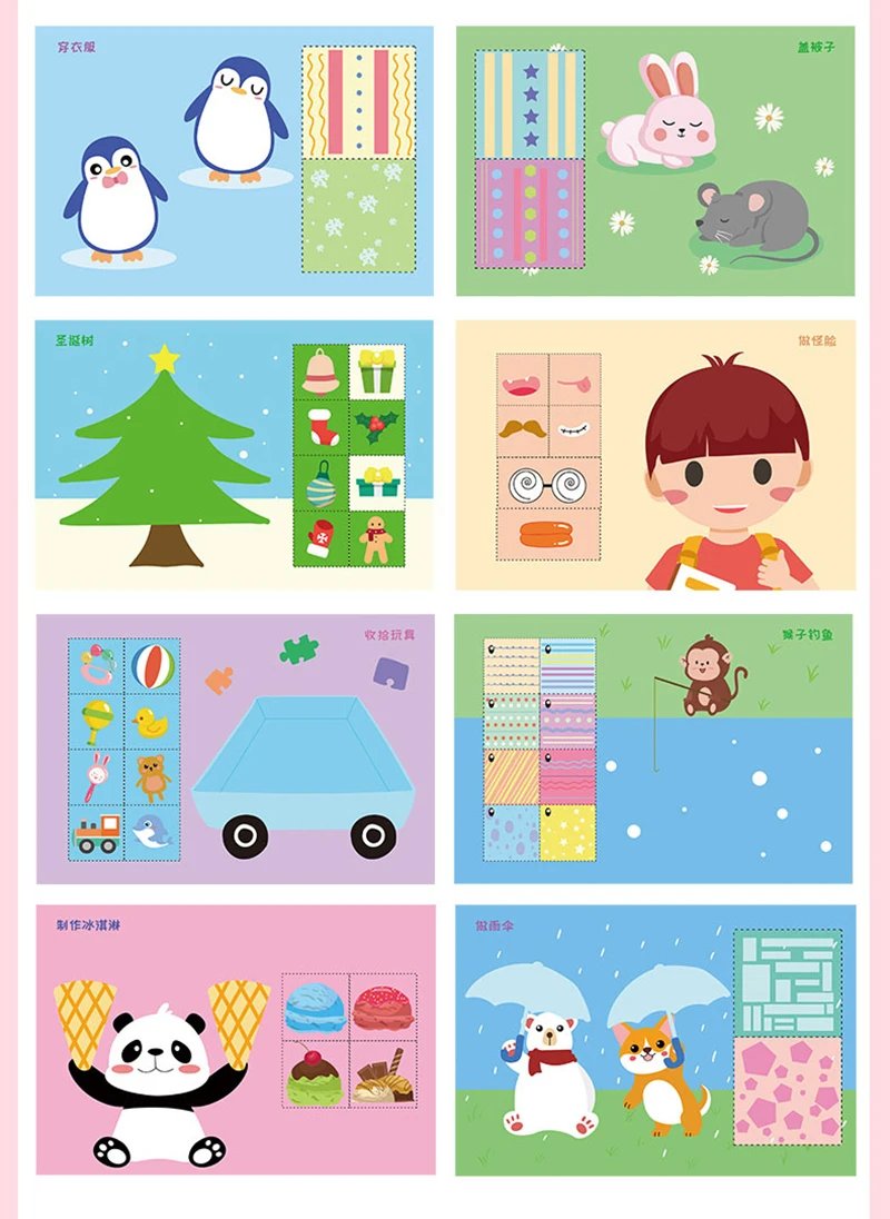 Preschool Cutting Pasting Cut Lines Fruits Animals Paper Projects Kids Learn Scissor Skills Activity Book & Safe Scissors