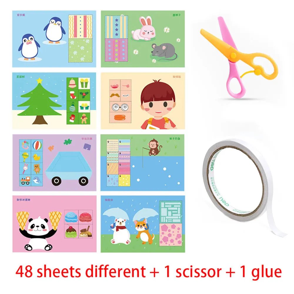 48pcs 1scissor 1glue