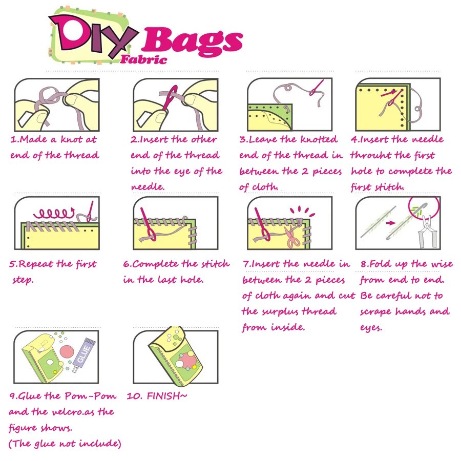 DIY Handmade Felt Fabric Sewing Kit for Kids Beginners,Sewing Project Pattern Bag Handbag Art & Crafts Educational Kid Toys