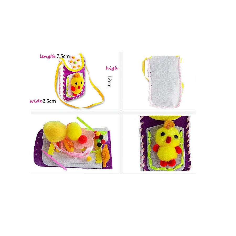 DIY Handmade Felt Fabric Sewing Kit for Kids Beginners,Sewing Project Pattern Bag Handbag Art & Crafts Educational Kid Toys