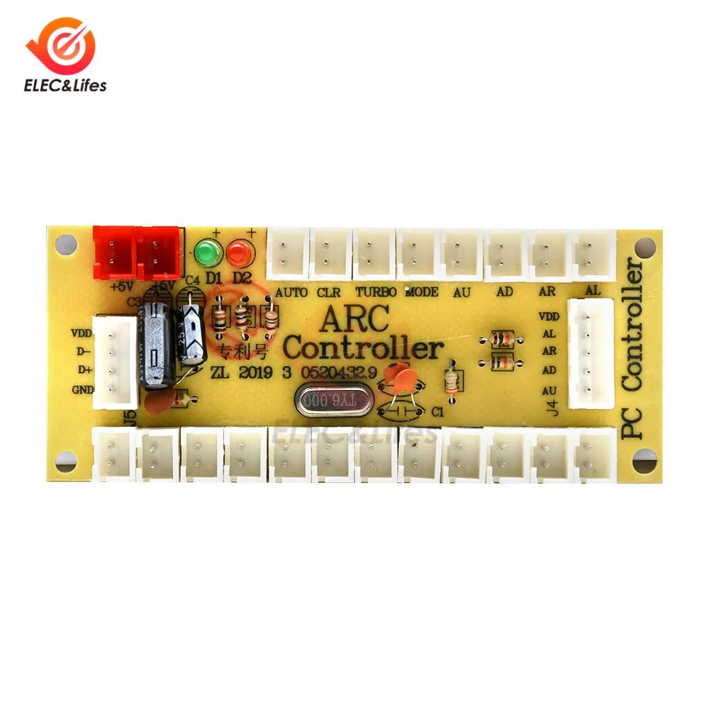 DIY Zero Delay Arcade USB Encoder PC to Joystick Arcade Rocker Circuit Board Control Module for MAME 2Pin with Cable Push Button DIY Zero Delay Arcade USB Encoder PC to Joystick Arcade Rocker Circuit Board Control Module for MAME 2Pin with Cable Push Button