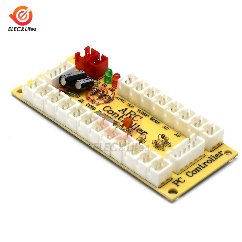 DIY Zero Delay Arcade USB Encoder PC to Joystick Arcade Rocker Circuit Board Control Module for MAME 2Pin with Cable Push Button DIY Zero Delay Arcade USB Encoder PC to Joystick Arcade Rocker Circuit Board Control Module for MAME 2Pin with Cable Push Button