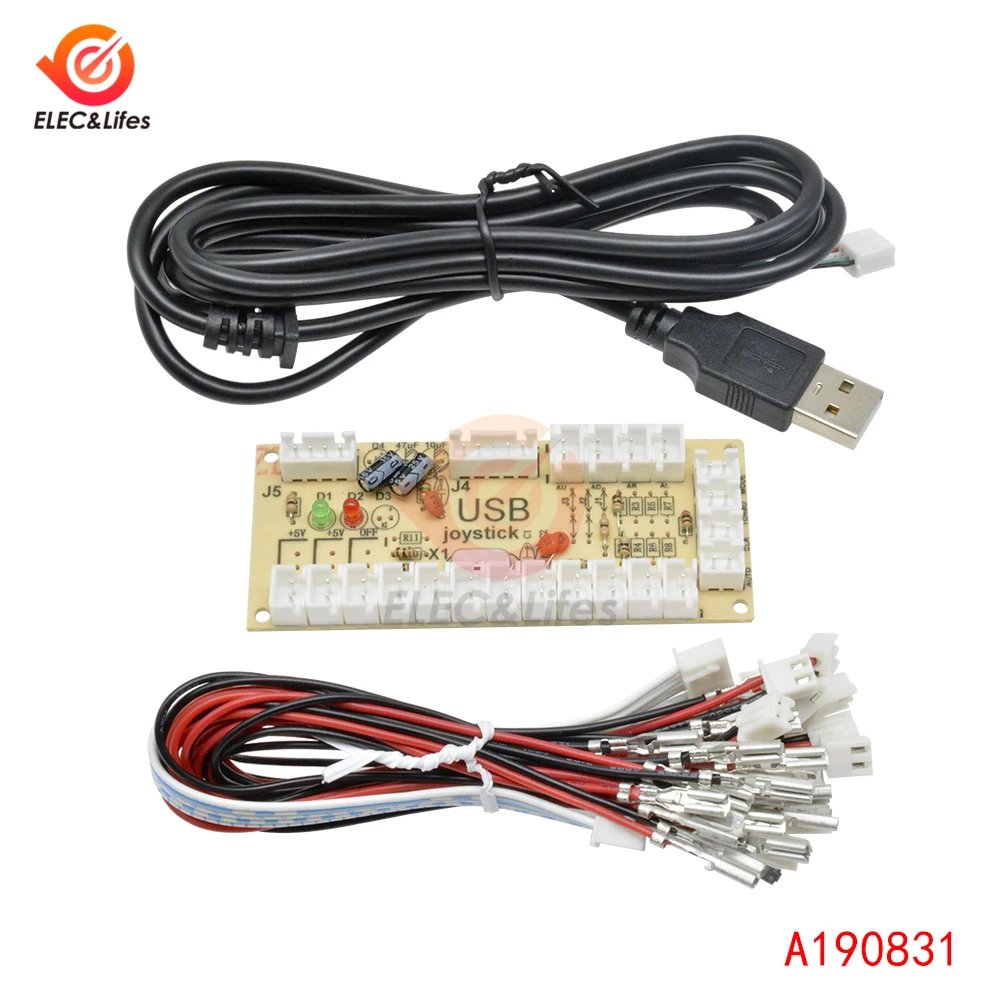 DIY Zero Delay Arcade USB Encoder PC to Joystick Arcade Rocker Circuit Board Control Module for MAME 2Pin with Cable Push Button DIY Zero Delay Arcade USB Encoder PC to Joystick Arcade Rocker Circuit Board Control Module for MAME 2Pin with Cable Push Button