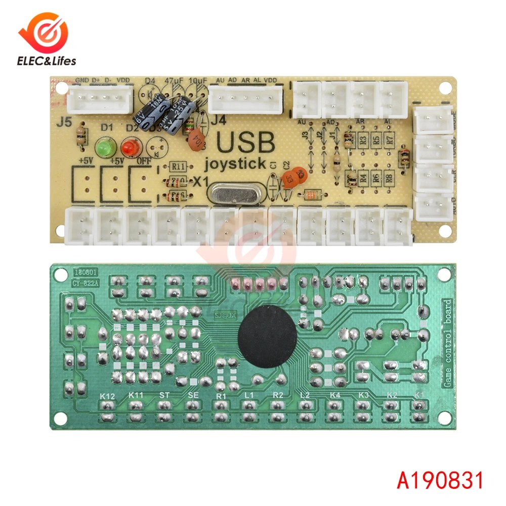 DIY Zero Delay Arcade USB Encoder PC to Joystick Arcade Rocker Circuit Board Control Module for MAME 2Pin with Cable Push Button DIY Zero Delay Arcade USB Encoder PC to Joystick Arcade Rocker Circuit Board Control Module for MAME 2Pin with Cable Push Button