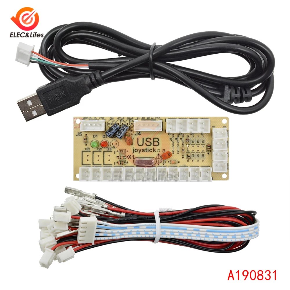 DIY Zero Delay Arcade USB Encoder PC to Joystick Arcade Rocker Circuit Board Control Module for MAME 2Pin with Cable Push Button DIY Zero Delay Arcade USB Encoder PC to Joystick Arcade Rocker Circuit Board Control Module for MAME 2Pin with Cable Push Button