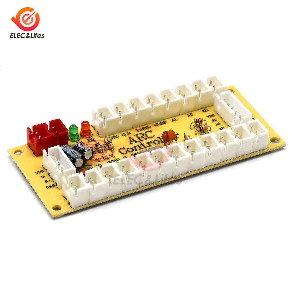 DIY Zero Delay Arcade USB Encoder PC to Joystick Arcade Rocker Circuit Board Control Module for MAME 2Pin with Cable Push Button DIY Zero Delay Arcade USB Encoder PC to Joystick Arcade Rocker Circuit Board Control Module for MAME 2Pin with Cable Push Button