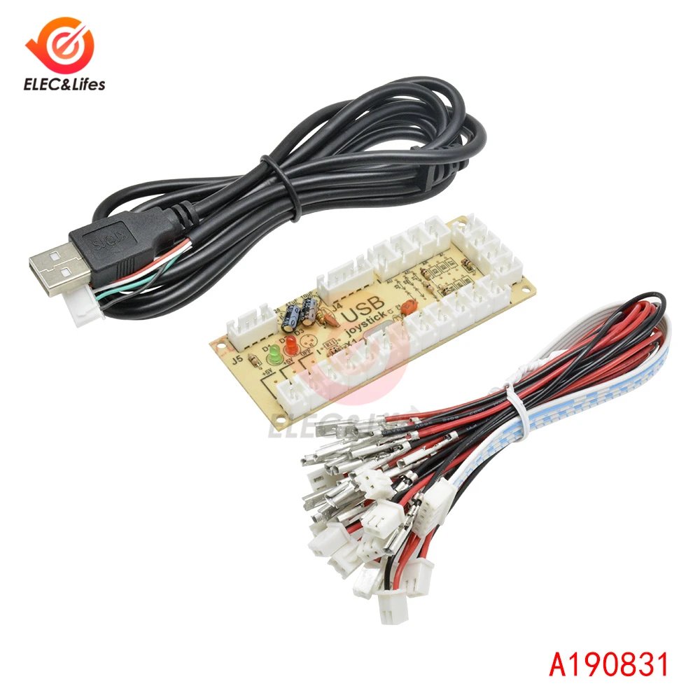DIY Zero Delay Arcade USB Encoder PC to Joystick Arcade Rocker Circuit Board Control Module for MAME 2Pin with Cable Push Button DIY Zero Delay Arcade USB Encoder PC to Joystick Arcade Rocker Circuit Board Control Module for MAME 2Pin with Cable Push Button