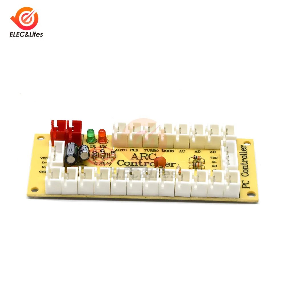 DIY Zero Delay Arcade USB Encoder PC to Joystick Arcade Rocker Circuit Board Control Module for MAME 2Pin with Cable Push Button DIY Zero Delay Arcade USB Encoder PC to Joystick Arcade Rocker Circuit Board Control Module for MAME 2Pin with Cable Push Button