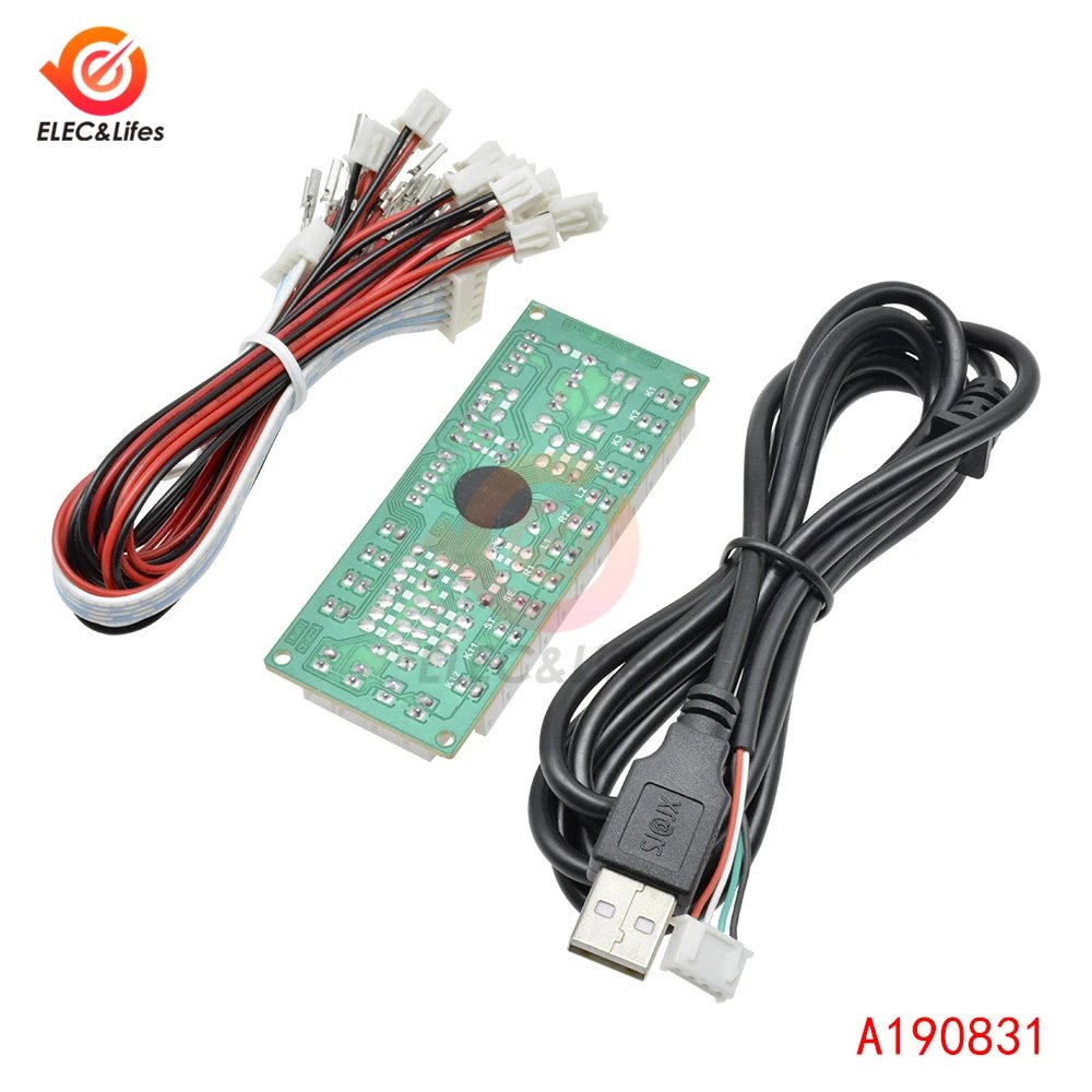 DIY Zero Delay Arcade USB Encoder PC to Joystick Arcade Rocker Circuit Board Control Module for MAME 2Pin with Cable Push Button DIY Zero Delay Arcade USB Encoder PC to Joystick Arcade Rocker Circuit Board Control Module for MAME 2Pin with Cable Push Button