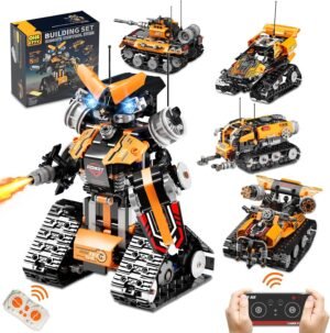 STEM Building Toys for Kids 6-12, 5in1 Remote & APP Controlled STEM Robot Car Tank Building Kit, 600 Pcs DIY Educational Building Blocks Set for Kids Science Learning, Boys Girls Birthday Gifts Ideas  Toys & Games